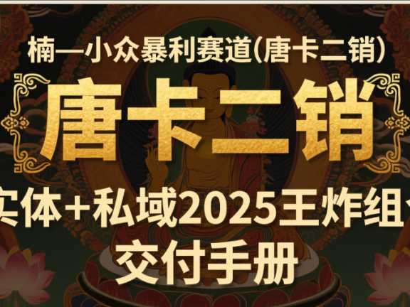 楠—小众暴利赛道(唐卡二销)实体+私域2025王炸组合 交付手册